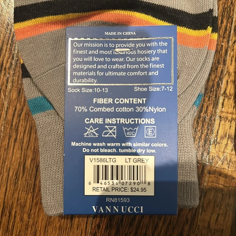 VANNUCCI Couture Men’s Fashion Socks - Picture 5 of 6